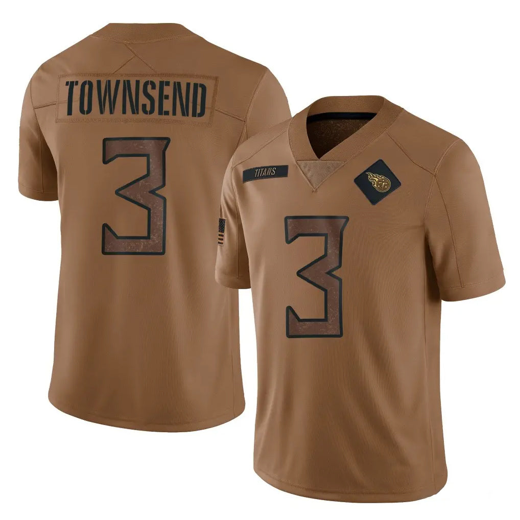 Parkc T.Titans #3 Tommy Townsend Player Brown Limited Salute to Service Home Game Stitched Jerseys