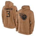 Parkc T.Titans #3 Tommy Townsend Player Brown Salute To Service Club Pullover Hoodies Home Game Stitched Jerseys