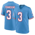 Parkc T.Titans #3 Tommy Townsend Player Light Blue Oilers Throwback Home Game Stitched Jerseys
