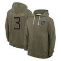 Parkc T.Titans #3 Tommy Townsend Player Olive Salute to Service Hoodies Home Game Stitched Jerseys