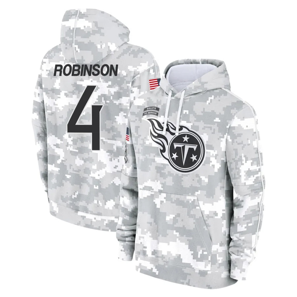 Parkc T.Titans #4 Wan'Dale Robinson Player Camo Arctic Salute to Service Pullover Hoodies Home Game Stitched Jerseys