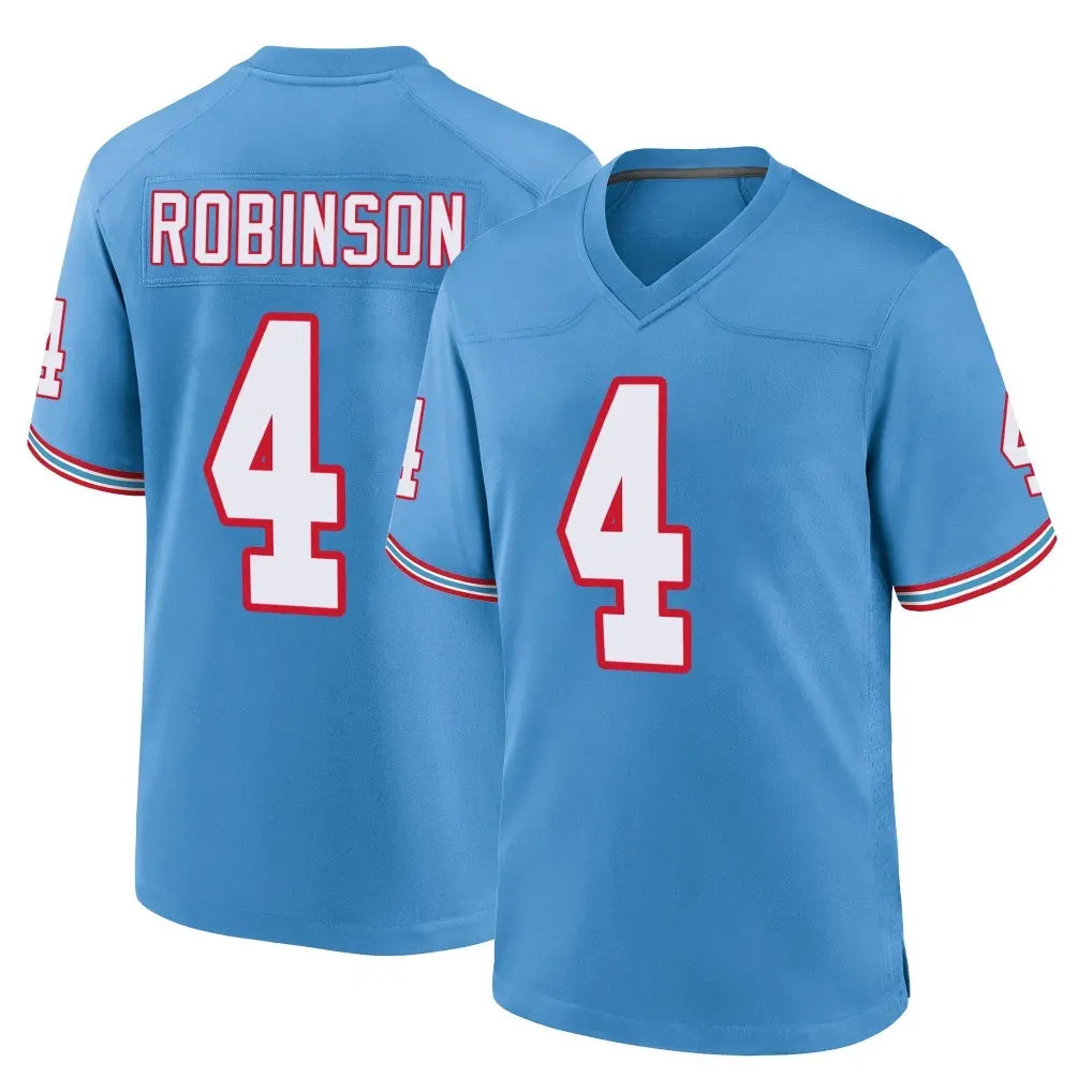 Parkc T.Titans #4 Wan'Dale Robinson Player Light Blue Oilers Throwback Home Game Stitched Jerseys