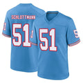 Parkc T.Titans #51 Austin Schlottmann Player Light Blue Oilers Throwback Home Game Stitched Jerseys