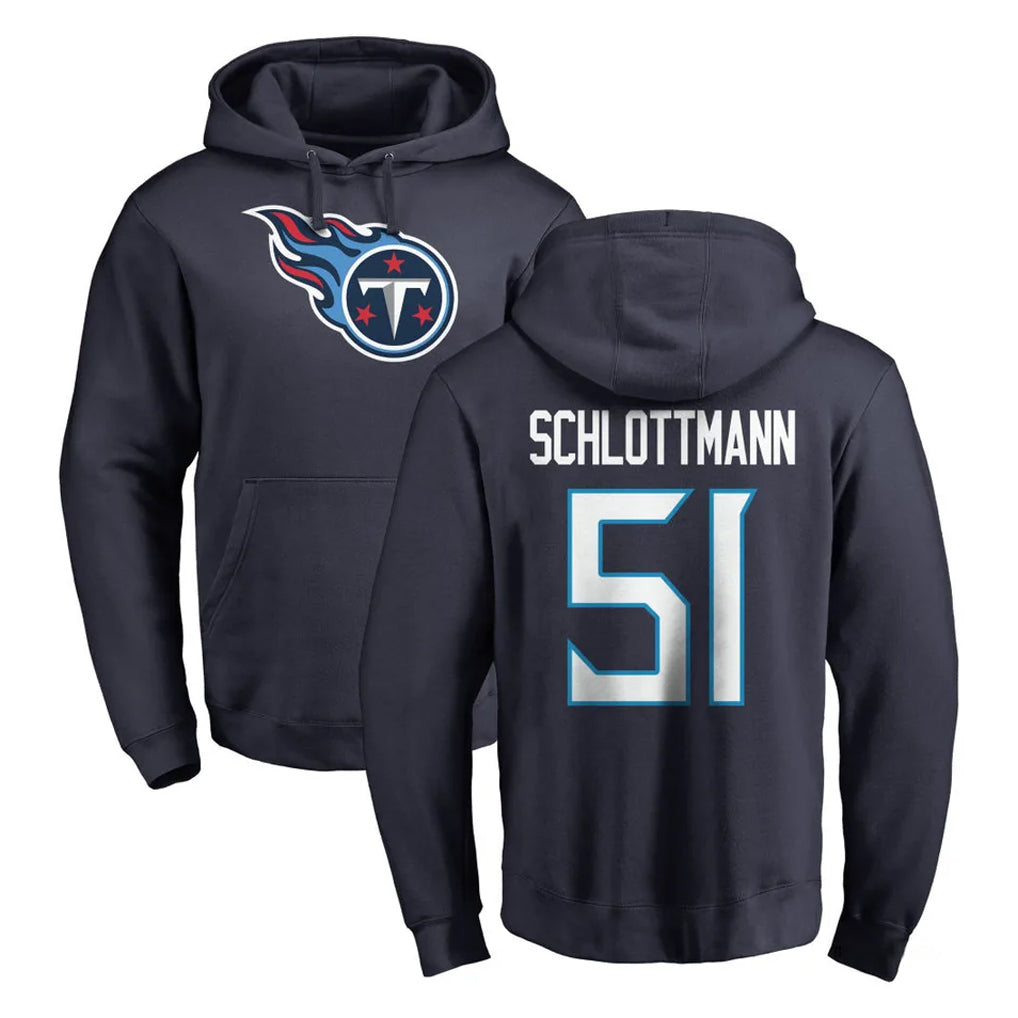 Parkc T.Titans #51 Austin Schlottmann Player Navy Logo Pullover Hoodies Home Game Stitched Jerseys