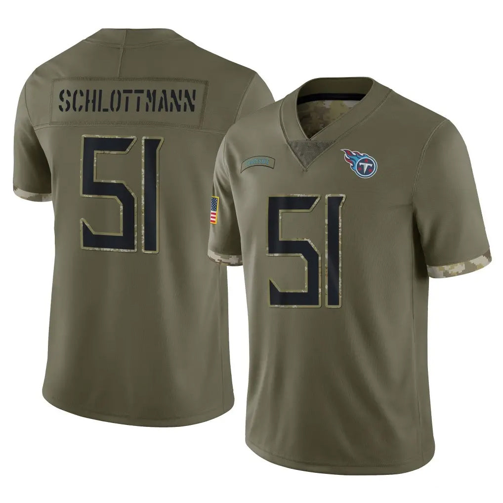 Parkc T.Titans #51 Austin Schlottmann Player Olive Limited Salute to Service Home Game Stitched Jerseys