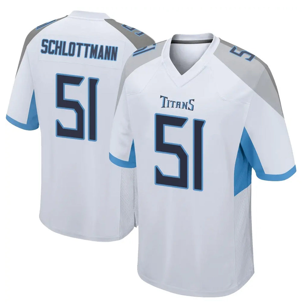 Parkc T.Titans #51 Austin Schlottmann Player White Home Game Stitched Jerseys