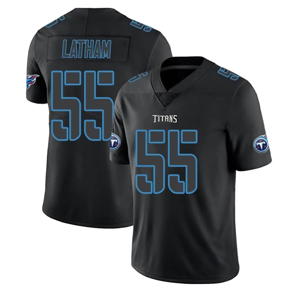 Parkc T.Titans #55 JC Latham Player Black Impact Limited Home Game Stitched Jerseys