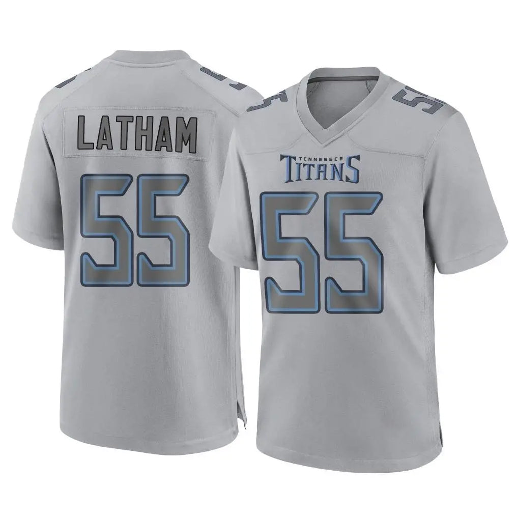 Parkc T.Titans #55 JC Latham Player Gray Atmosphere Fashion Home Game Stitched Jerseys