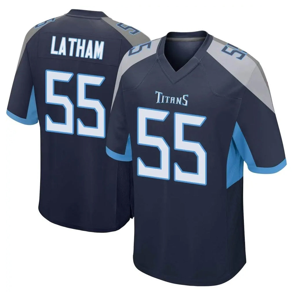 Parkc T.Titans #55 JC Latham Player Navy Home Game Stitched Jerseys