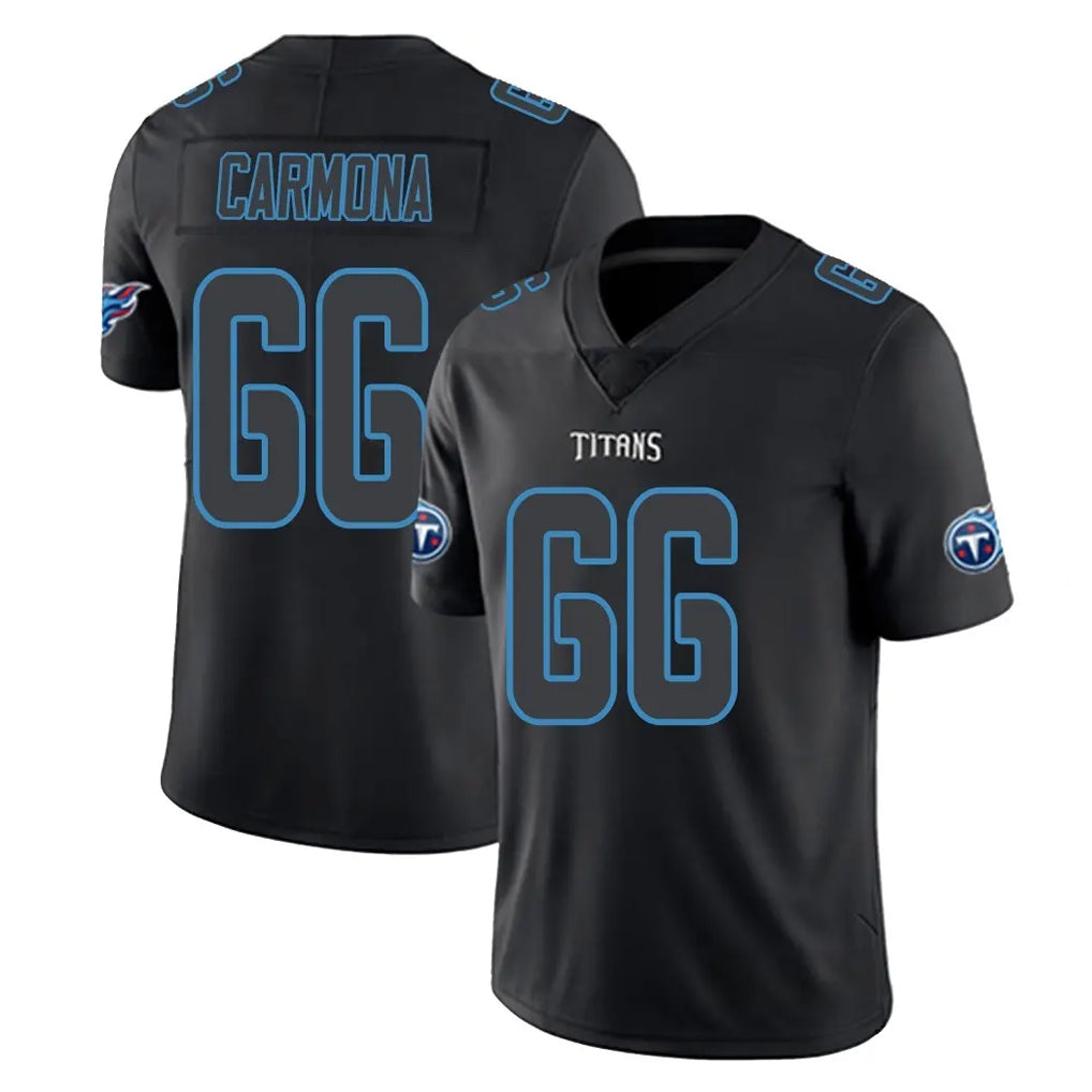 Parkc T.Titans #66 Fernando Carmona Jr. Player Black Impact Limited Home Game Stitched Jerseys