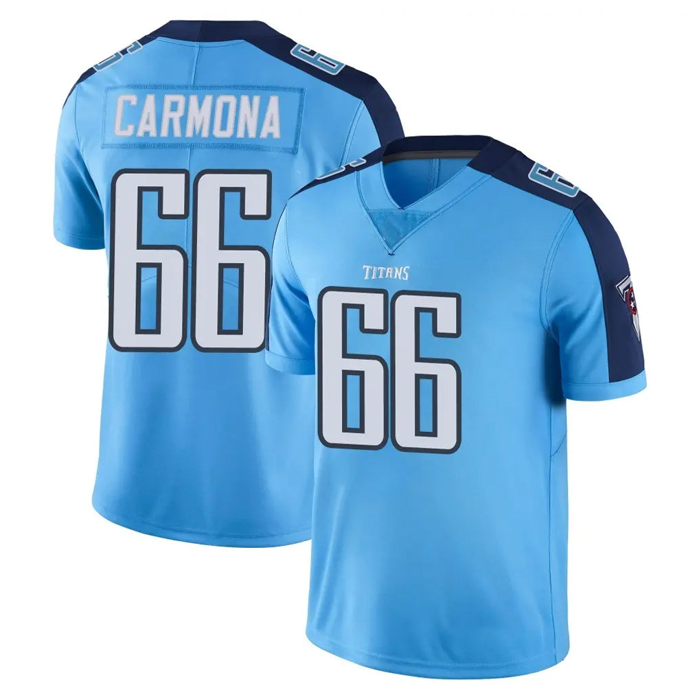 Parkc T.Titans #66 Fernando Carmona Jr. Player Light Blue Limited Color Rush Home Game Stitched Jerseys