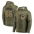 Parkc T.Titans #66 Fernando Carmona Jr. Player Olive Salute to Service Pullover Hoodies Home Game Stitched Jerseys
