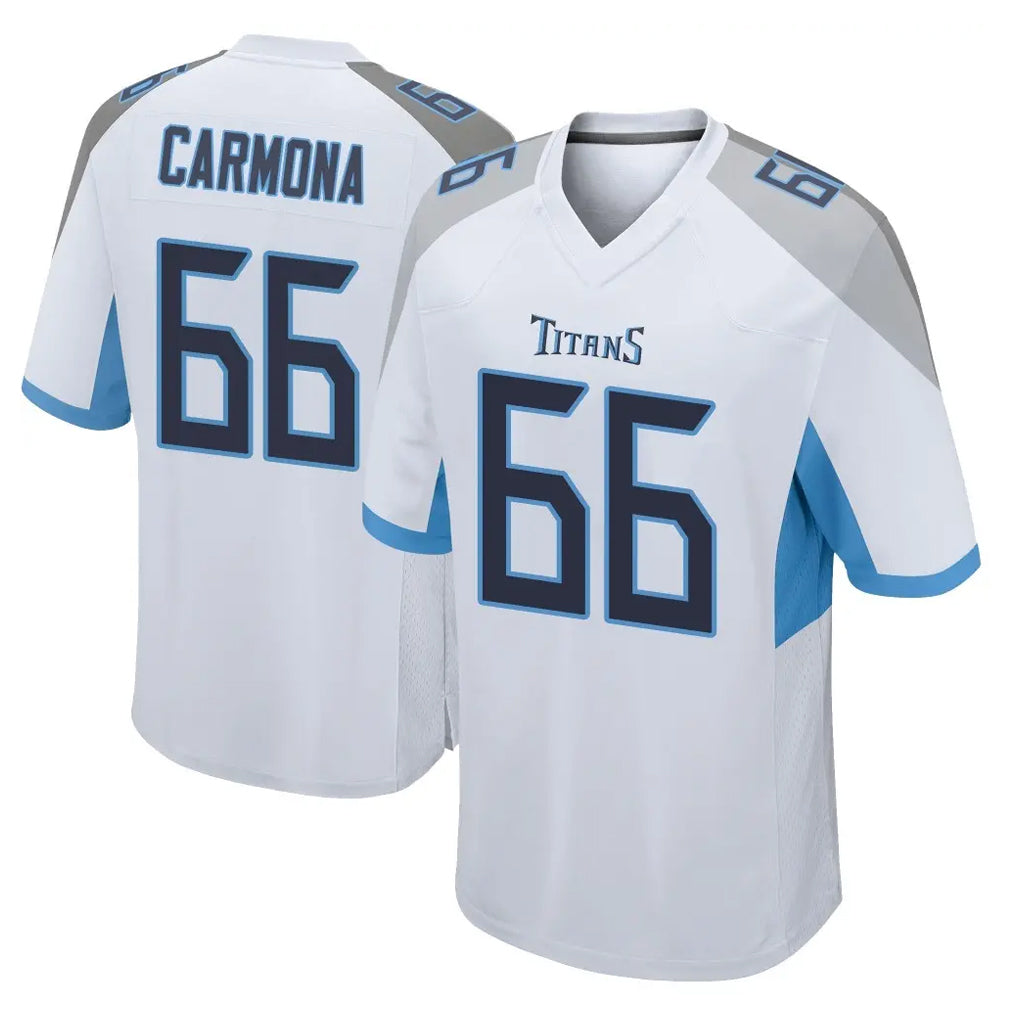 Parkc T.Titans #66 Fernando Carmona Jr. Player White Home Game Stitched Jerseys