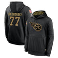 Parkc T.Titans #77 Peter Skoronski Player Black Salute to Service Sideline Performance Pullover Hoodies Home Game Stitched Jerseys