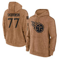 Parkc T.Titans #77 Peter Skoronski Player Brown Salute To Service Club Pullover Hoodies Home Game Stitched Jerseys