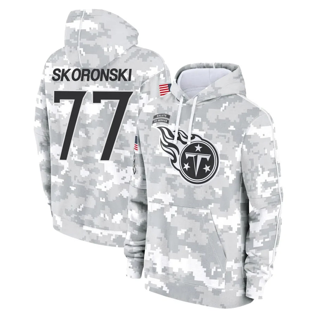 Parkc T.Titans #77 Peter Skoronski Player Camo Arctic Salute to Service Pullover Hoodies Home Game Stitched Jerseys