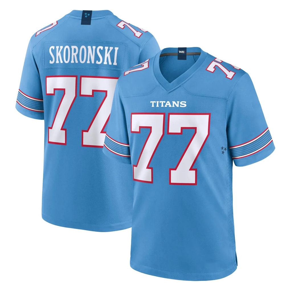 Parkc T.Titans #77 Peter Skoronski Player Light Blue 2026 Game Home Stitched Jerseys