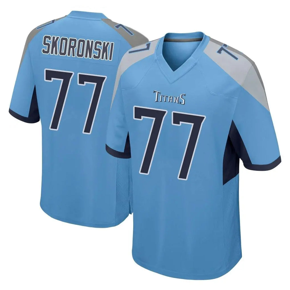 Parkc T.Titans #77 Peter Skoronski Player Light Blue Home Game Stitched Jerseys