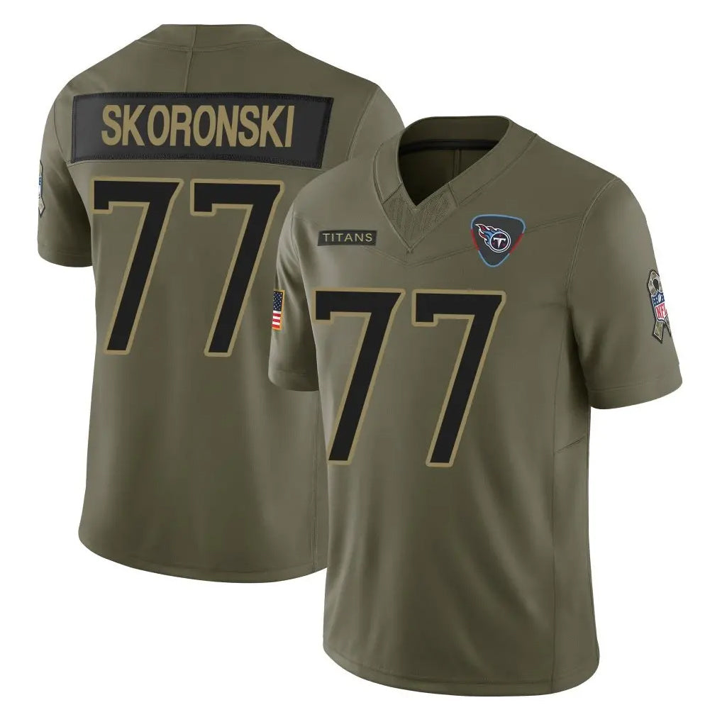 Parkc T.Titans #77 Peter Skoronski Player Olive Limited 2025 Salute to Service Home Game Stitched Jerseys