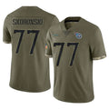 Parkc T.Titans #77 Peter Skoronski Player Olive Limited Salute to Service Home Game Stitched Jerseys