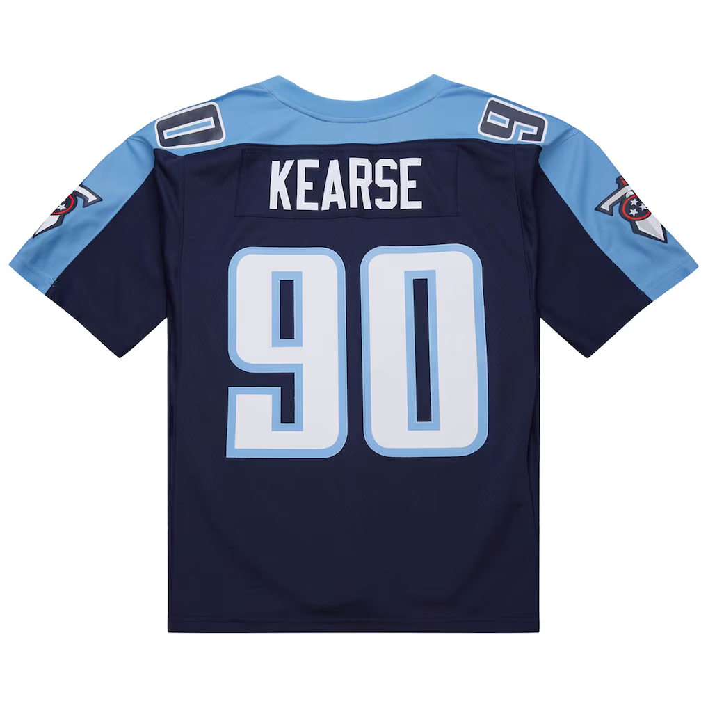 Parkc T.Titans #90 Jevon Kearse Mitchell & Ness Navy 1999 Legacy Replica Jersey Tennessee Titans Jevon Kearse Mitchell & Ness Navy 1999 Legacy Replica Jersey