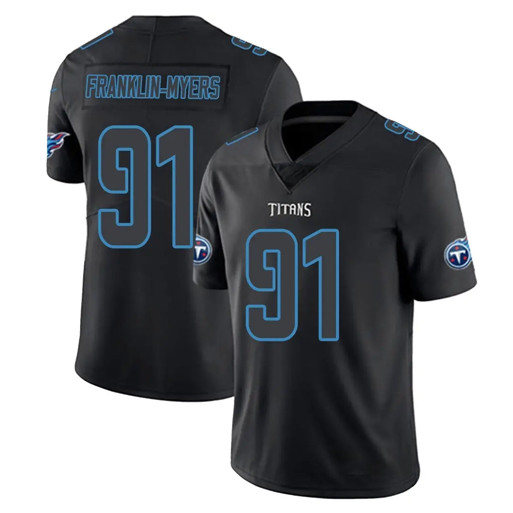 Parkc T.Titans #91 John Franklin-Myers Player Black Impact Limited Home Game Stitched Jerseys