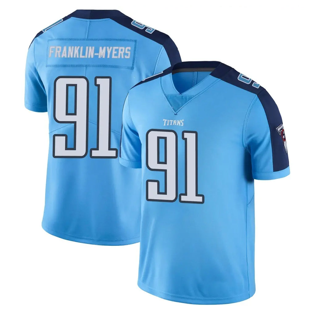 Parkc T.Titans #91 John Franklin-Myers Player Light Blue Limited Color Rush Home Game Stitched Jerseys
