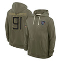 Parkc T.Titans #91 John Franklin-Myers Player Olive Salute to Service Hoodies Home Game Stitched Jerseys