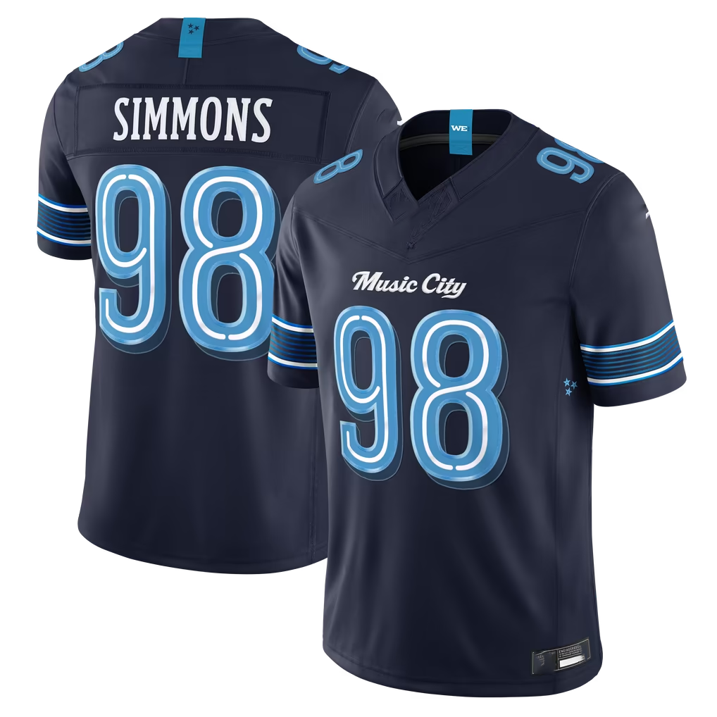 Parkc T.Titans #98 Jeffery Simmons Navy 2026 Rivalries Collection Limited Stitched Jerseys