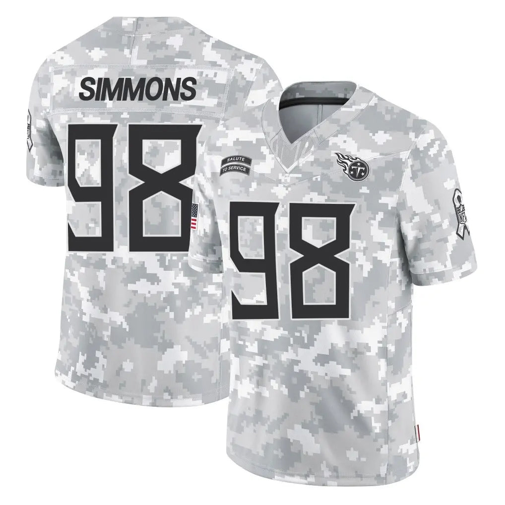 Parkc T.Titans #98 Jeffery Simmons Player Arctic Camo Limited Salute to Service Home Game Stitched Jerseys