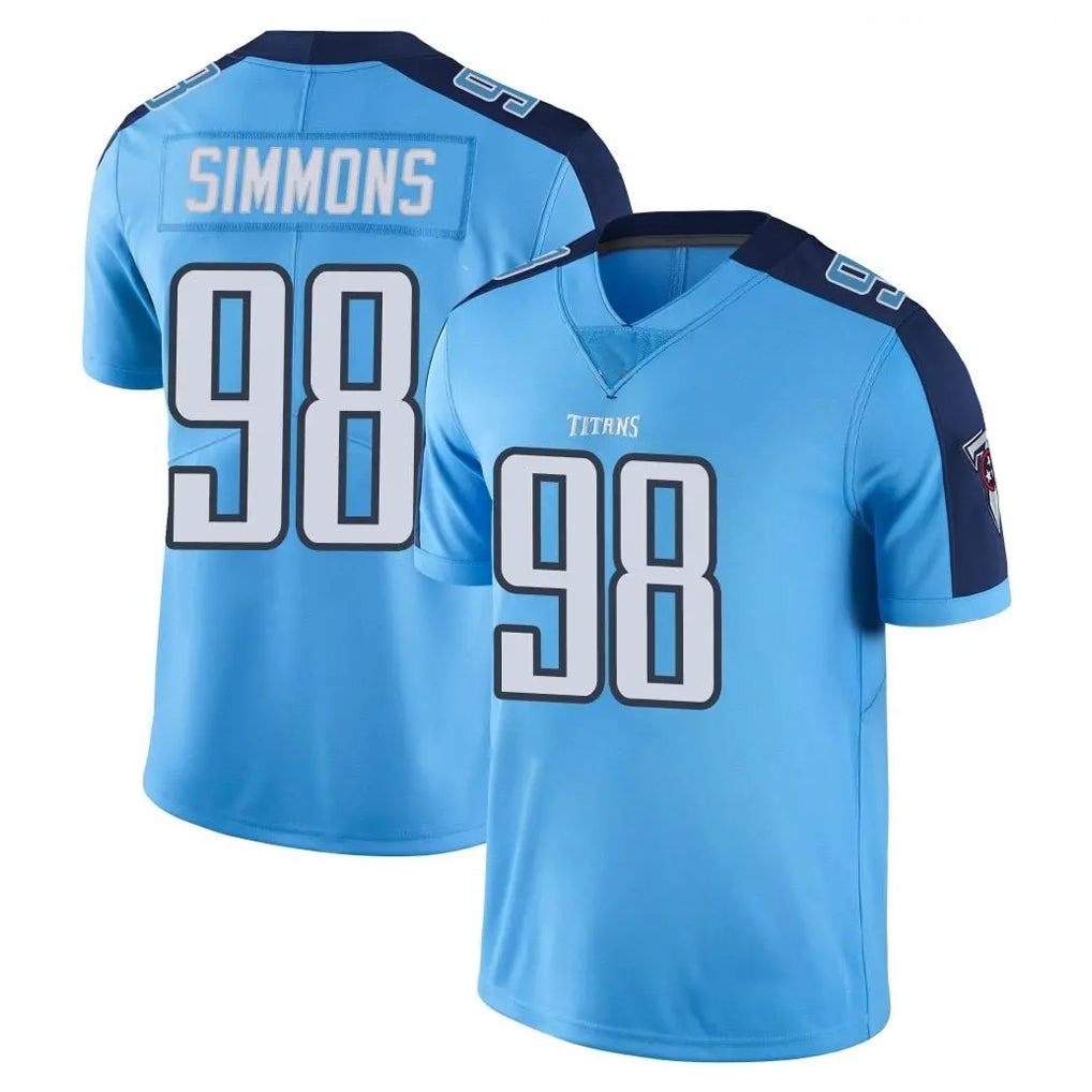 Parkc T.Titans #98 Jeffery Simmons Player Light Blue Limited Color Rush Home Game Stitched Jerseys