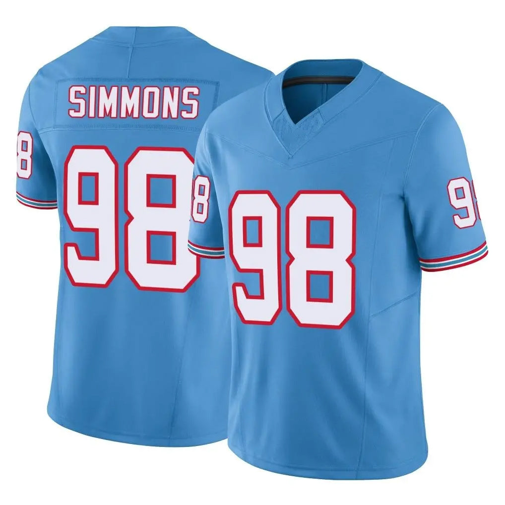 Parkc T.Titans #98 Jeffery Simmons Player Light Blue Limited Vapor F.U.S.E. Home Game Stitched Jerseys