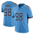Parkc T.Titans #98 Jeffery Simmons Player Light Blue Limited Vapor Untouchable Home Game Stitched Jerseys