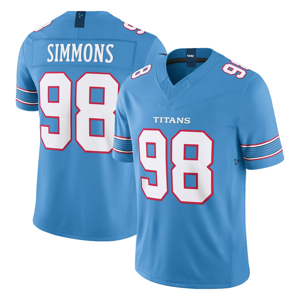 Parkc T.Titans #98 Jeffery Simmons Player Light Blue Team Vapor F.U.S.E. Limited Home Game Stitched Jerseys