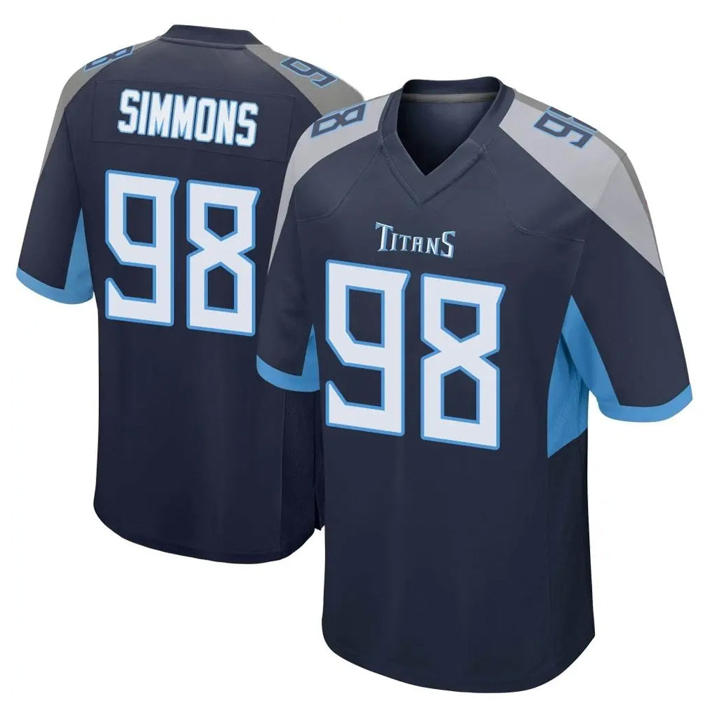 Parkc T.Titans #98 Jeffery Simmons Player Navy Home Game Stitched Jerseys