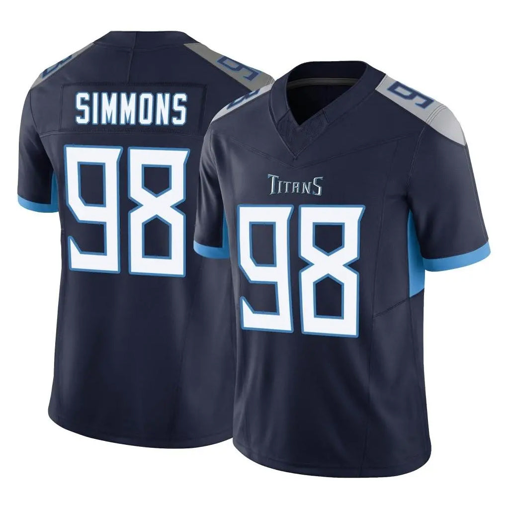 Parkc T.Titans #98 Jeffery Simmons Player Navy Limited Vapor F.U.S.E. Home Game Stitched Jerseys