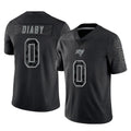 Parkc TB.Buccaneers #0 Yaya Diaby Player Black Reflective Limited Home Game Stitched Jerseys