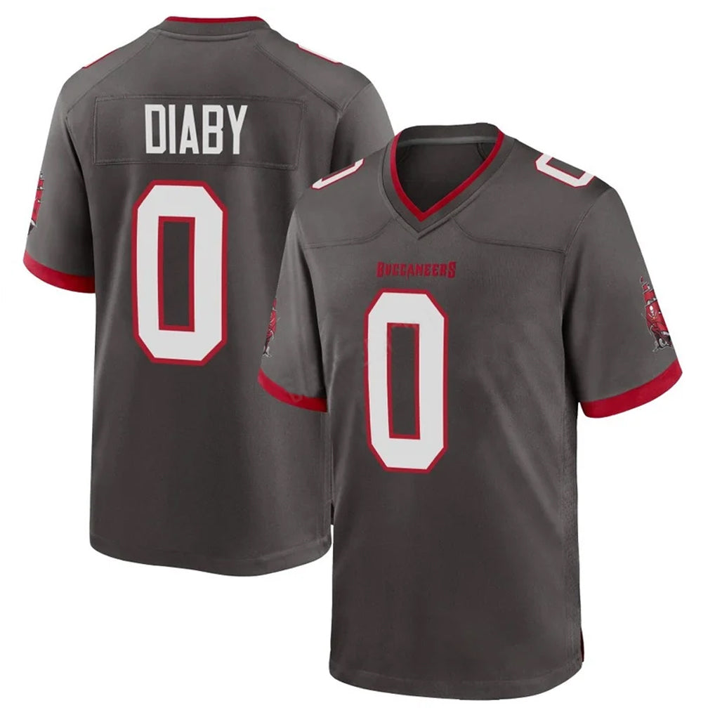 Parkc TB.Buccaneers #0 Yaya Diaby Player Pewter Alternate Home Game Stitched Jerseys