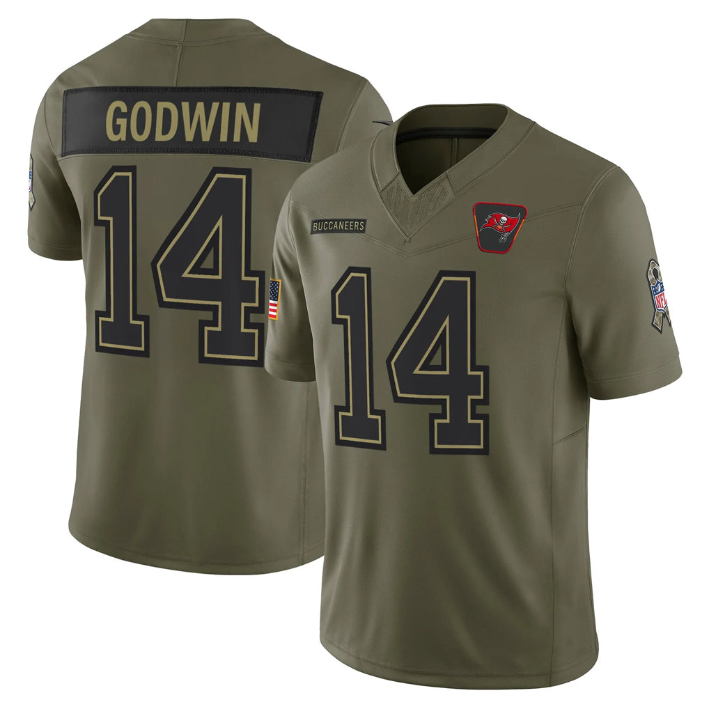 Parkc TB.Buccaneers #14 Chris Godwin Jr. Player Olive 2025 Salute To Service Limited Home Game Stitched Jerseys