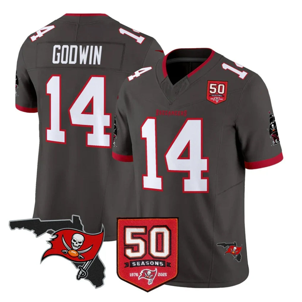 Parkc TB.Buccaneers #14 Chris Godwin Jr. Player Pewter Limited 2026 Season Vapor F.U.S.E. Home Game Stitched Jerseys