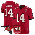 Parkc TB.Buccaneers #14 Chris Godwin Jr. Player Red 50th Season Vapor Limited Home Game Stitched Jerseys