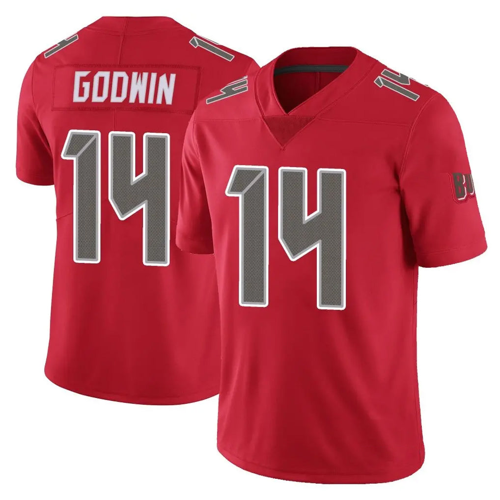 Parkc TB.Buccaneers #14 Chris Godwin Jr. Player Red Limited Color Rush Home Game Stitched Jerseys