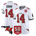 Parkc TB.Buccaneers #14 Chris Godwin Jr. Player White 50th Season Vapor Limited Home Game Stitched Jerseys