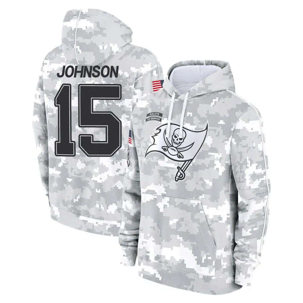 Parkc TB.Buccaneers #15 Tez Johnson Player Arctic Camo Limited Salute to Service Pullover Hoodies Game Stitched Jerseys
