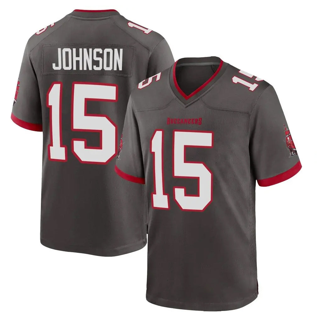 Parkc TB.Buccaneers #15 Tez Johnson Player Pewter Alternate Home Game Stitched Jerseys
