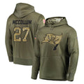 Parkc TB.Buccaneers #27 Zyon McCollum Player Olive Salute to Service Pullover Hoodie Home Game Stitched Jerseys