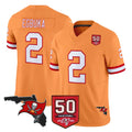 Parkc TB.Buccaneers #2 Emeka Egbuka Player Orange 50th Season Vapor Limited Home Game Stitched Jerseys