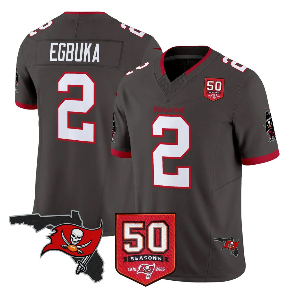 Parkc TB.Buccaneers #2 Emeka Egbuka Player Pewter Limited 2026 Season Vapor F.U.S.E. Home Game Stitched Jerseys