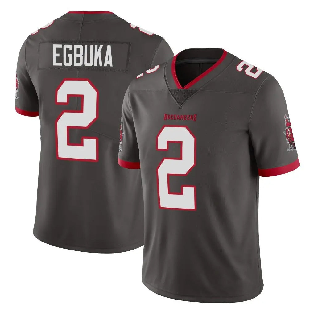 Parkc TB.Buccaneers #2 Emeka Egbuka Player Pewter Limited Alternate Vapor Home Game Stitched Jerseys