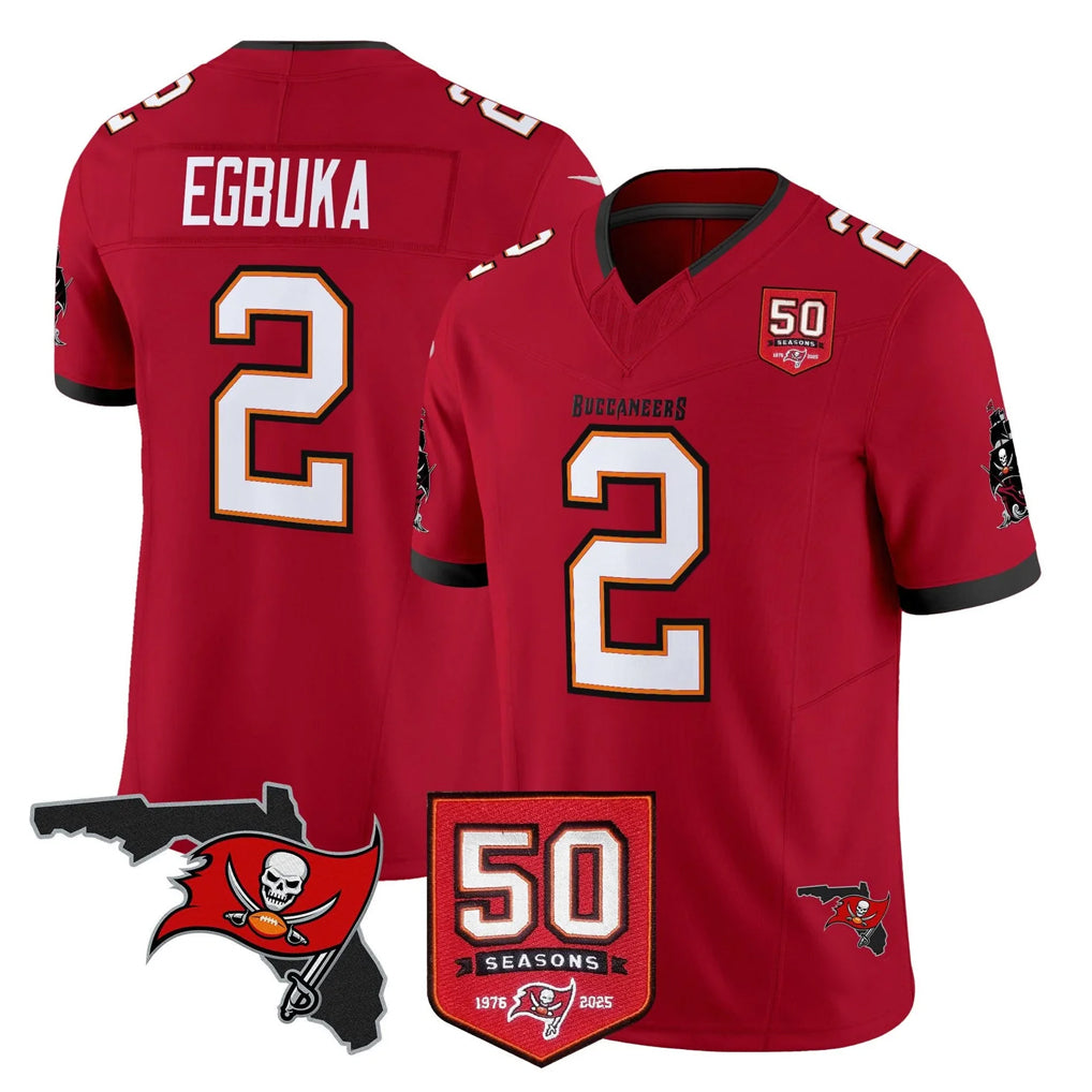 Parkc TB.Buccaneers #2 Emeka Egbuka Player Red Limited 2026 Season Vapor F.U.S.E. Home Game Stitched Jerseys